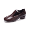 Mã M027: giày lười da thật, gót thấp, mũi tròn, giày cho mẹ