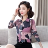 Mã L603: Áo sơ mi chiffon in họa tiết dài tay trung niên