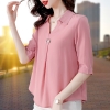 Mã M033: Áo sơ mi nữ cỡ lớn dáng rộng tay lửng