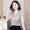 Mã B269: Áo sơ mi nữ cộc tay voan nữ cổ chữ V phong cách Âu