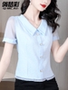Mã L715: Áo sơ mi chiffon ngắn tay nhỏ cho nữ