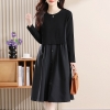 Mã L258: váy đẹp cao cấp dài tay dài dáng rộng big size trung niên giảm béo