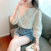 Mã L017: Áo sơ mi voan hoa tay ba phần tư nữ cao cấp hè