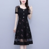 Mã H724: đầm váy nữ ngắn tay cổ vuông nhẹ nhàng thanh lịch đầm size lớn