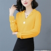 Mã B265: áo sơ mi dài tay voan cổ chữ V cao cấp
