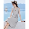 Mã M205: Đầm dài kiểu Bohemian phối ruy băng