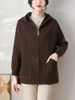 Mã L069 Áo khoác cashmere có mũ cho nữ cao cấp