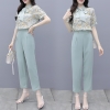 Mã B558: set bộ đồ nữ áo sơ mi quần ống rộng mùa hè