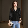 Mã G540: Áo thun nữ thu đông cổ chữ V dài tay thời trang