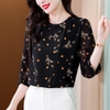 Mã L831: Áo sơ mi voan trắng nữ cao cấp tay lỡ thời trang xuân thu cho mẹ