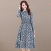 Mã B105: đầm váy dài tay thon gọn eo và giảm tuổi tác cotton mùa xuân