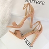 Mã B216: giày cao gót 11cm sandal gót nhọn mix khóa hở ngón chân