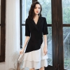 Mã B136: đầm váy dạ hội nữ thiết kế phối màu cao cấp