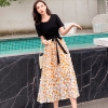 Mã B328: đầm váy hoa nhỏ dài qua đầu gối phong cách mới