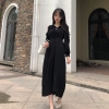 Mã B410: đầm dài tay nơ vai trẻ trung hiện đại