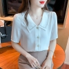 Mã D332: áo sơ mi nữ ngắn tay thiết kế Pc mới