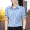 Mã L668: Áo sơ mi sọc dọc tay ngắn cho nữ mùa hè