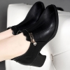 Mã A208 Giá 890K: giày boot nữ cao gót da thoải mái gót 4cm