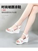 Mã M274: giày cao cấp sandal đế xuồng bằng da mềm dành cho nữ, kiểu dáng mùa hè, đế cao,