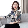 Mã L603: Áo sơ mi chiffon in họa tiết dài tay trung niên