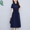 Mã L509: Váy cotton mùa hè cho trung niên phong cách mới eo khí chất dài