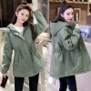 Mã K688: áo khoác mùa đông nữ dài vừa cotton dây eo