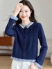 Mã K962: Áo len nữ cao cấp cao cấp cardigan dệt kim dài tay cổ đứng kiểu dáng