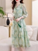 Mã M146: Đầm chiffon họa tiết hoa cho nữ, kiểu dáng mới mùa hè/xuân/thu