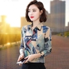 Mã L603: Áo sơ mi chiffon in họa tiết dài tay trung niên
