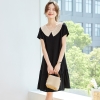 Mã L708: Đầm váy cổ áo búp bê màu đen