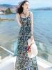 Mã M058: Đầm maxi dài đến mắt cá chân, in họa tiết hoa, cực kỳ thanh lịch và tôn dáng, kỳ nghỉ biển