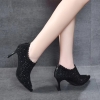 Mã C381: giày mũi nhọn rhinestone giày cao gót