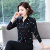 Mã L508: Áo sơ mi hoa nữ đẹp cao cấp tay dài voan mẹ trung niên