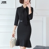 Mã A879: đầm váy tay lỡ đuôi cá công sở cổ chữ V cao cấp lịch sự