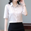 Mã B648: áo sơ mi lụa nữ ngắn tay