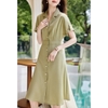 Mã H782: Đầm váy nữ cổ vest ngắn tay sang trọng cao cấp