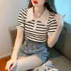 Mã K594: Áo thun nữ cổ polo sọc sang trọng và đẹp mắt