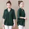 Mã B169: Áo sơ mi voan nữ có size lớn che bụng rộng rãi tay lỡ