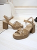 Mã M266: giày cao cấp sandal cao gót đế dày bằng da dành cho nữ