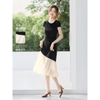 Mã M218: Đầm kiểu Pháp phối màu