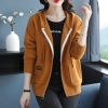 Mã M337: Áo khoác cardigan dệt kim có mũ dành cho nữ, kiểu dáng mới Xuân/Thu/Đông cao cấp