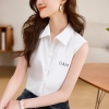 Mã L136: Áo sơ mi trắng cao cấp không tay