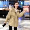 Mã K688: áo khoác mùa đông nữ dài vừa cotton dây eo