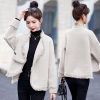 Mã L922: Áo khoác kim hai mặt xuân thu áo choàng len dáng rộng