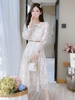 Mã L350: váy đẹp cao cấp dài tay siêu tiên nữ cao cấp chiffon hoa cho nữ cao cấp