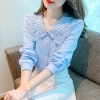 Mã H792: Áo Sơ Mi Nữ Thời Trang Cotton Cổ Búp Bê Phối Ren