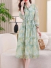 Mã M146: Đầm chiffon họa tiết hoa cho nữ, kiểu dáng mới mùa hè/xuân/thu