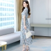 Mã B233: đầm váy hoa voan dáng dài gót chân big size