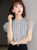 Mã D506: áo sơ mi nữ voan cổ đứng cao cấp