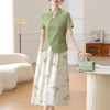 Mã L864: set áo váy ngắn tay mùa hè kiểu phương Tây